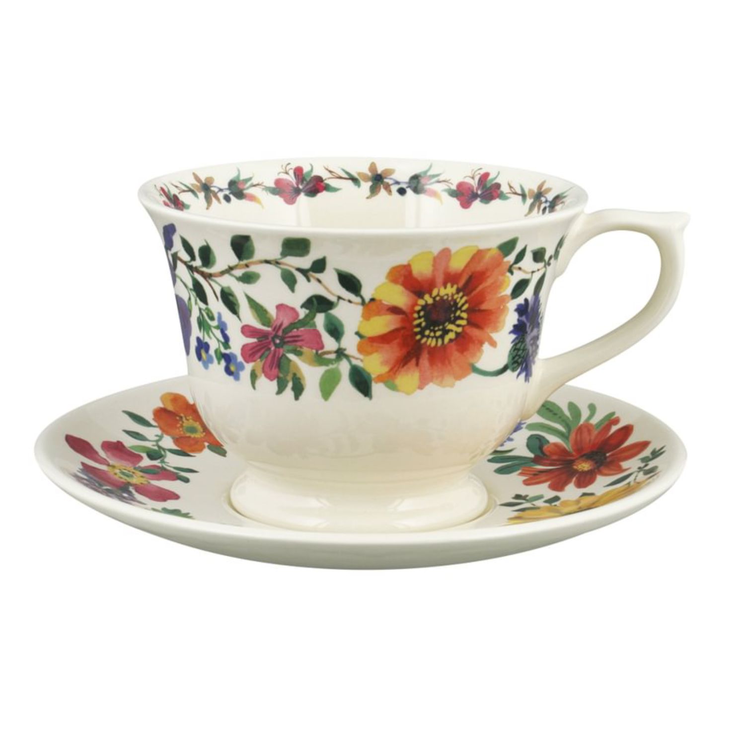 Large Cup & Saucer Garden Flowers