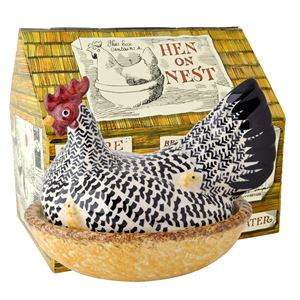 Large Hen On Nest Silver Boxed