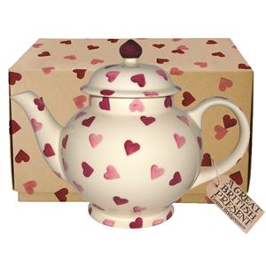 4 Mug Teapot Pink Hearts