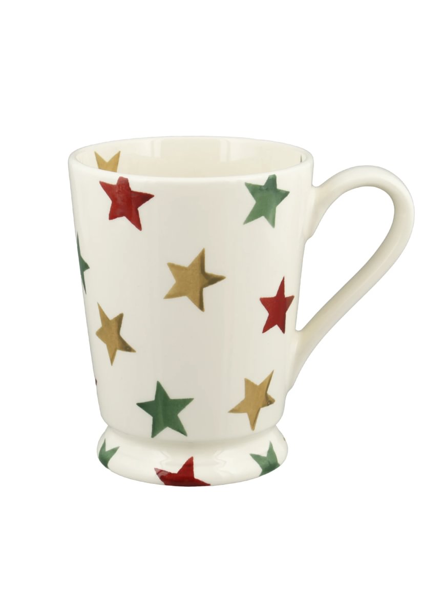 Cocoa Mug Red, Green And Gold Stars