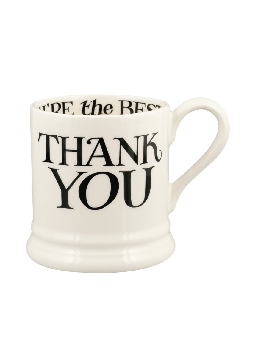 ½ pt Mug Black Toast Thank You