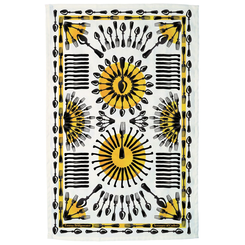Tea Towel Black Toast Armory of Cutlery