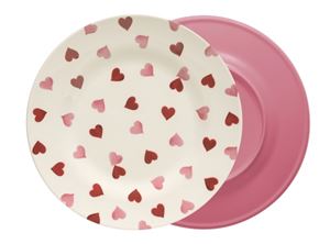Melamine Dinner Plate Pink Hearts