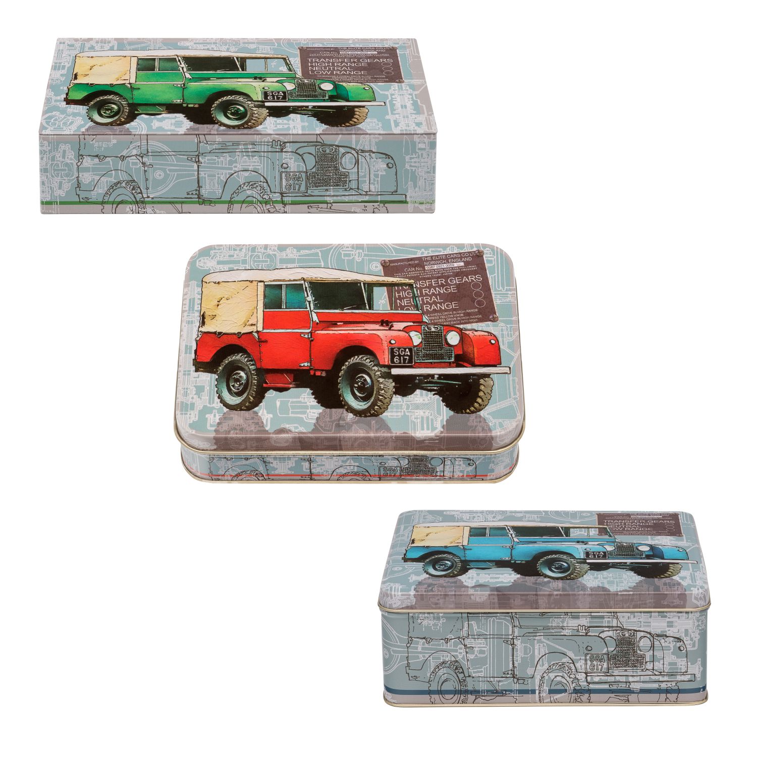Land Rover blikken set van 3