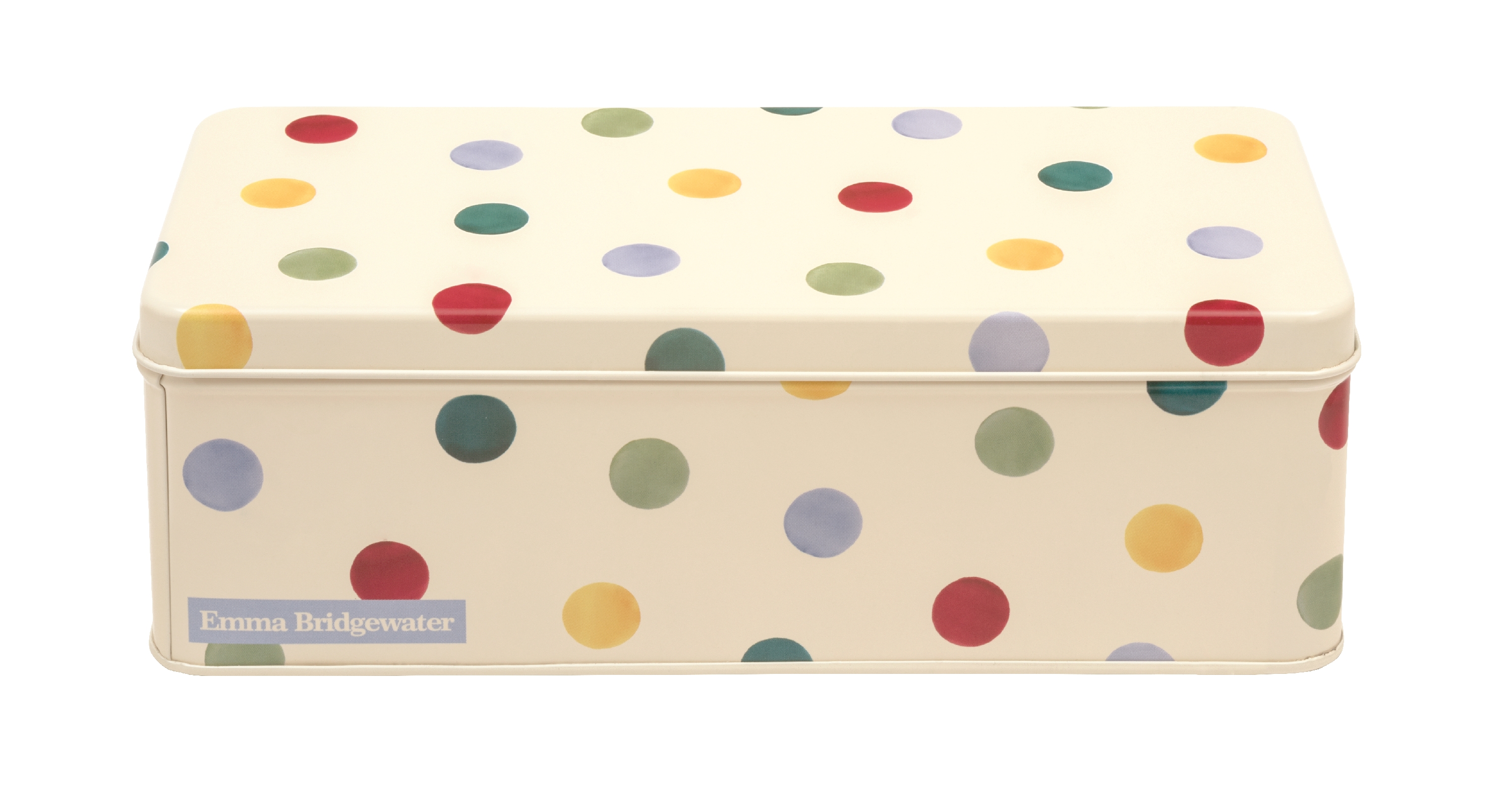 Long Deep Rectangular Tin Polka Dots