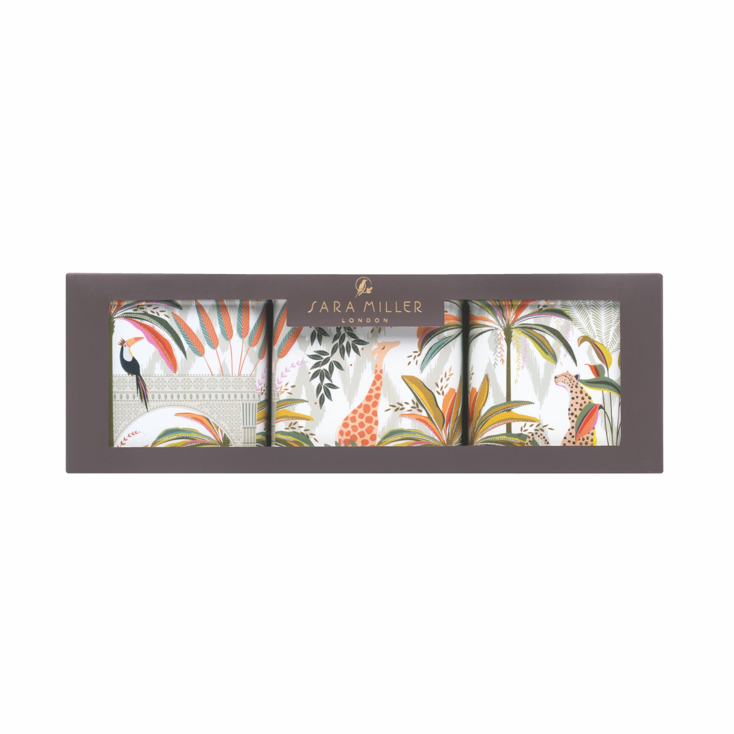 Set of 3 Square Caddies Sara Miller Palm Garden