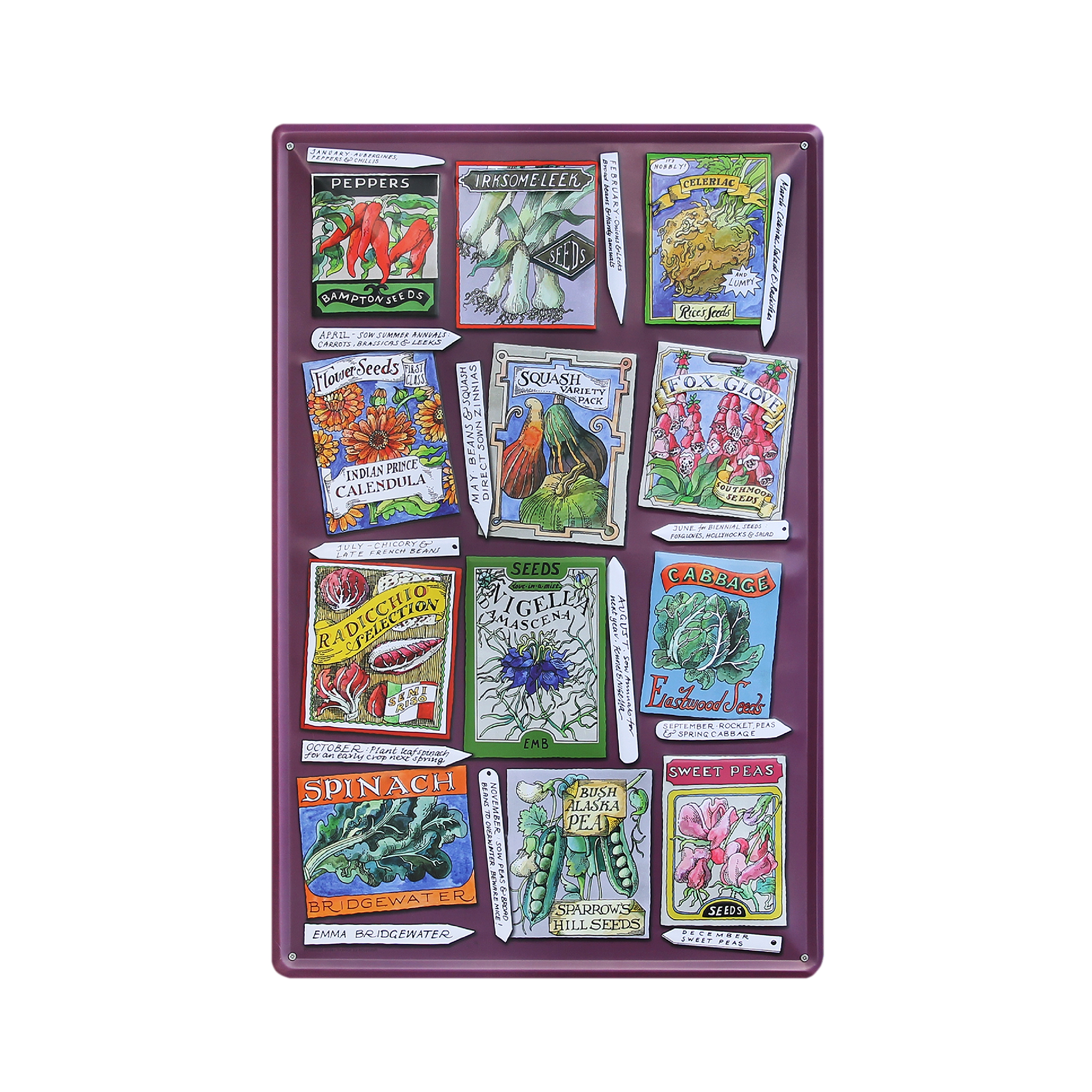 Seed Packets Embossed Metal Sign