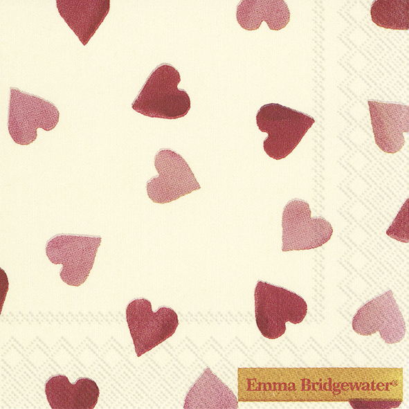 Cocktail Servet Pink Hearts