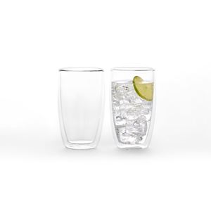 2 Duplex double wall glass cup 500ml