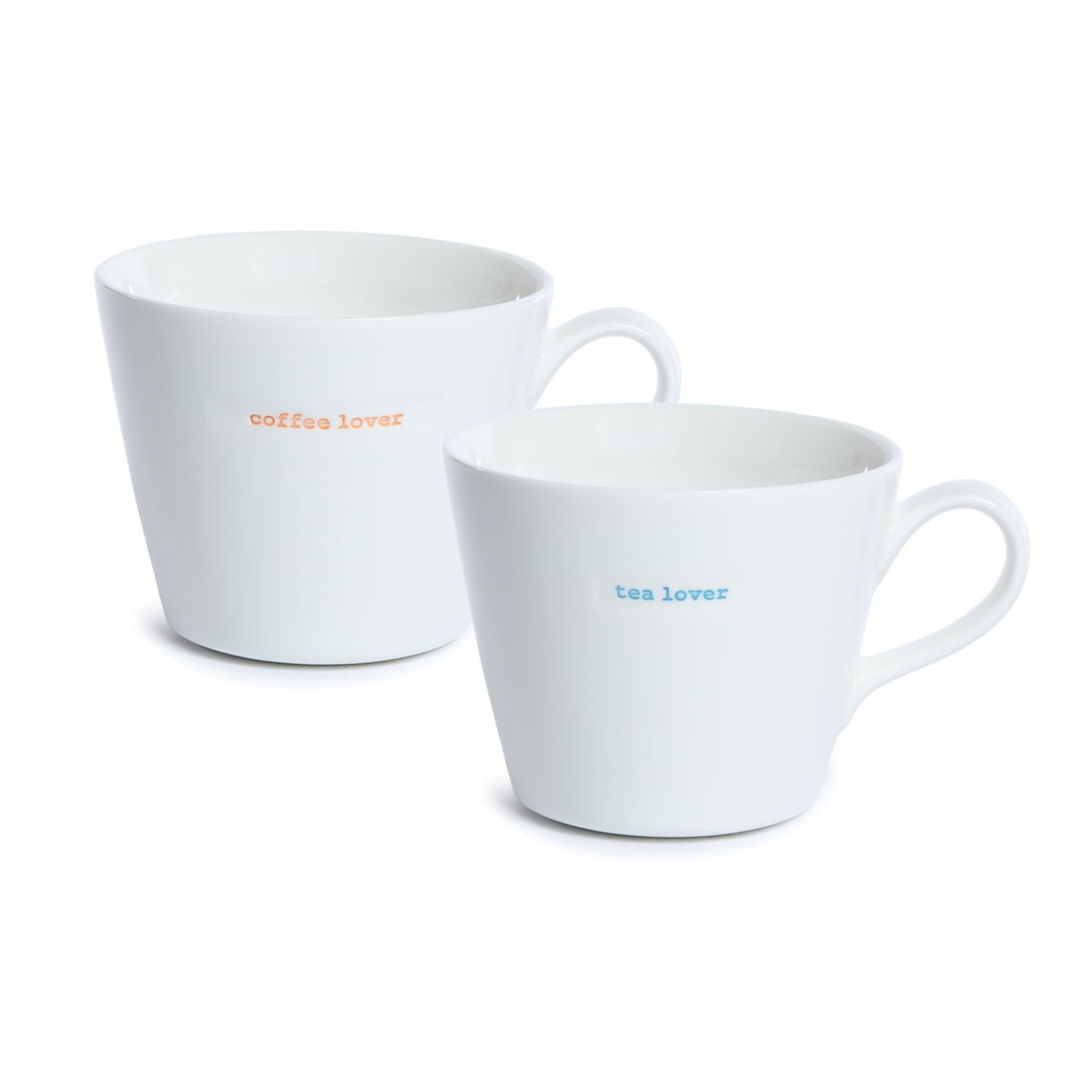 Bucket Mug Set of 2 coffee lover en tea lover
