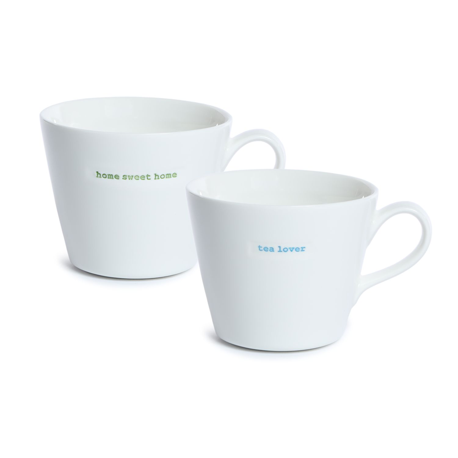 Bucket Mug Set of 2 home sweet home en tea lover